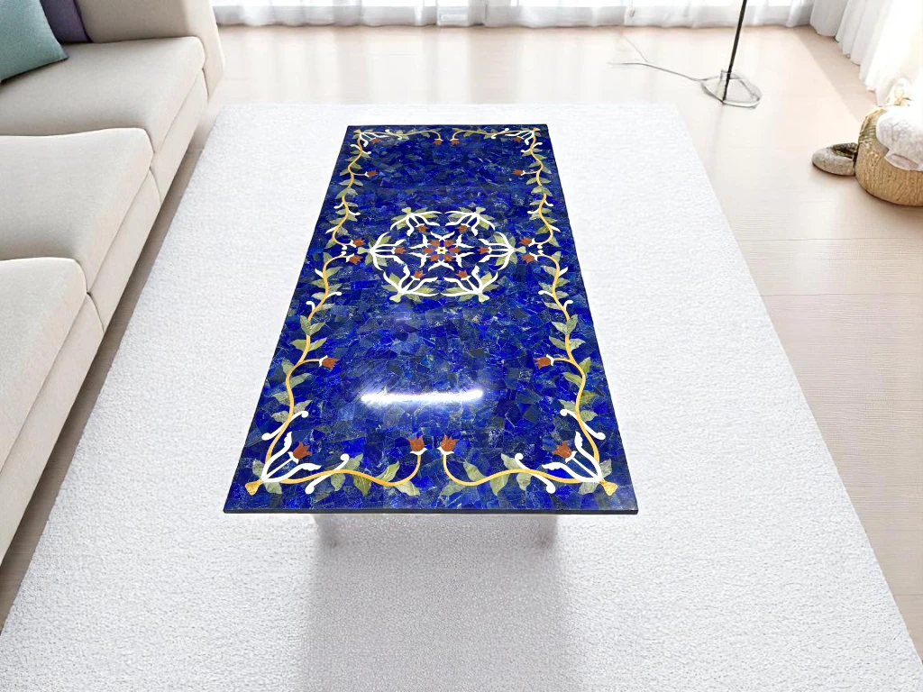 Made-To-Order Lapis Lazuli Blue Marble Dining Table Top